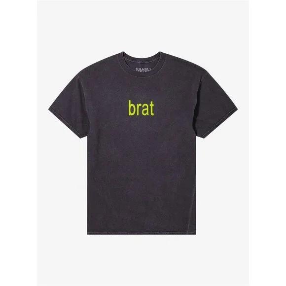 Charli XCX Brat Double-Sided Dark Wash T-Shirt Hot Topic small Oversized - Picture 1 of 4